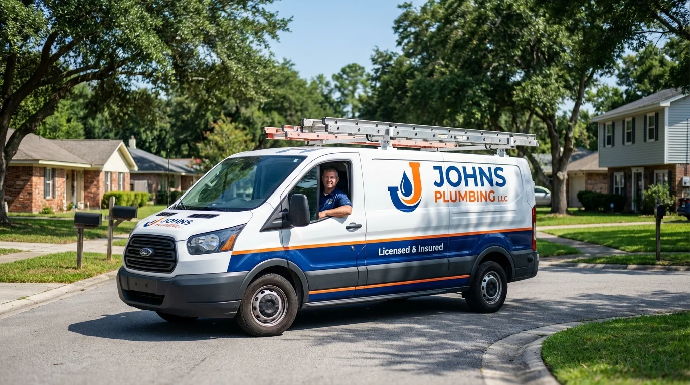 Johns Plumbing LLC service van in Hagerman, NM